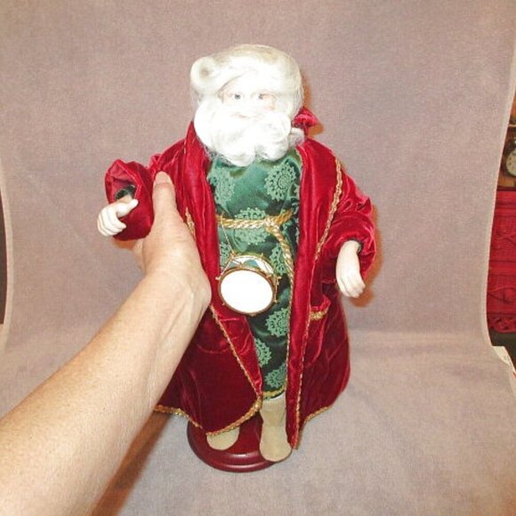 1992 Vtg Lenox Santa Doll Father Christmas Porcelain Velvet Accessories 18" Box - Picture 3 of 12